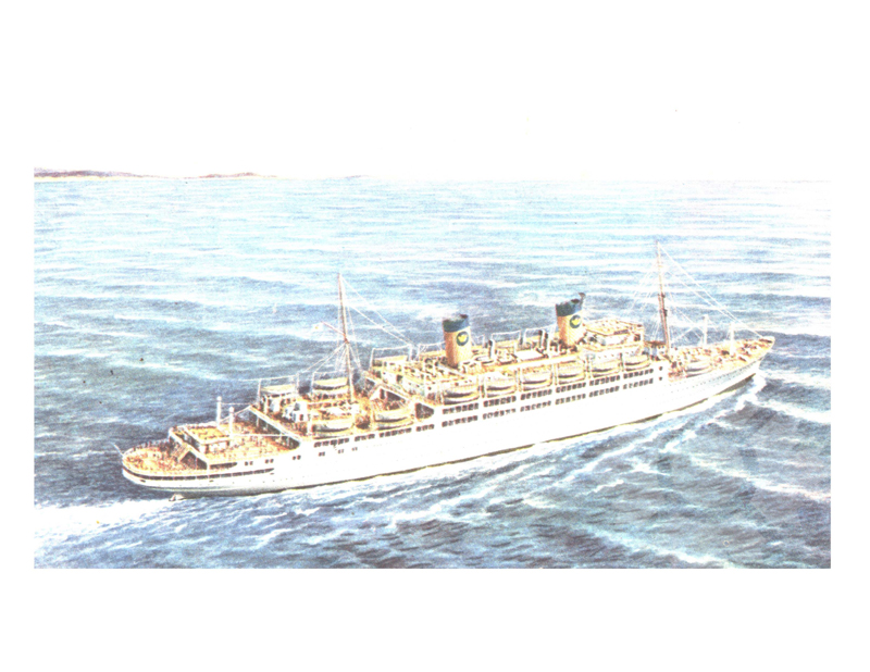 Colored photo of ship Italia (MS) (1948-1964)