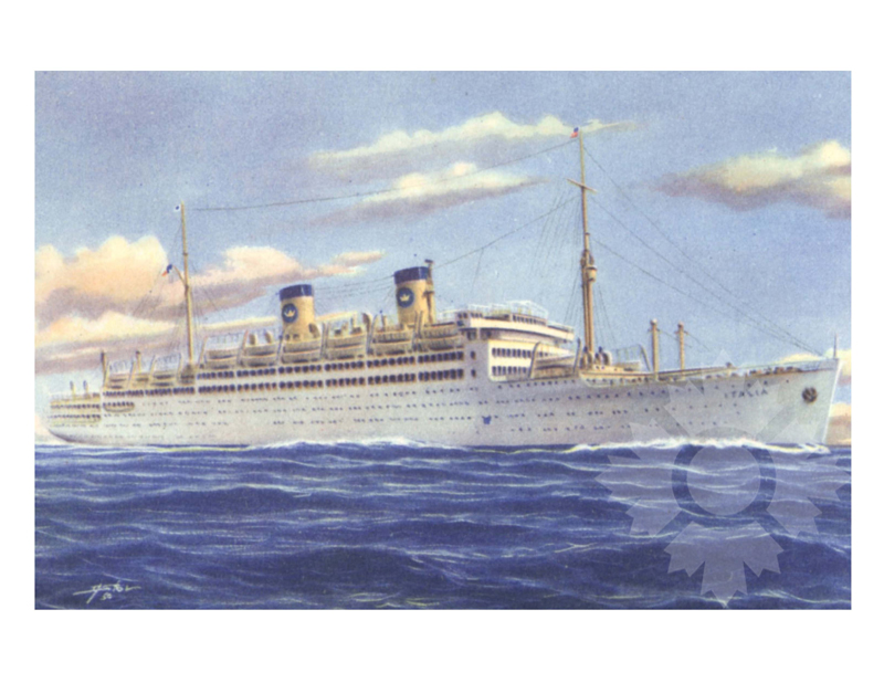 Colored photo of the ship Italia (MS) (1949-1961)