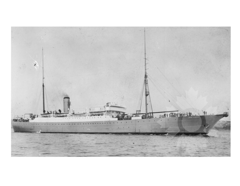 Black and white photo of the ship John W Mackay (CS) (1922-1994)