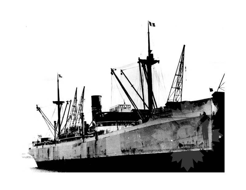 Black and white photo of the ship Kristianfjord (SS) (1921-1955)