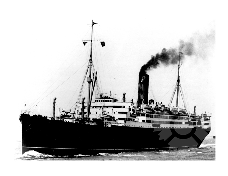 Black and White photo of ship laconia II (RMS) (1921-1942)