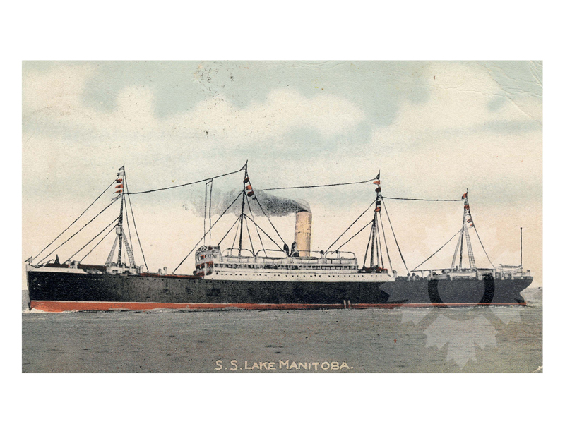 Colored photo of ship Lake Manitoba (SS) (1901-1920)