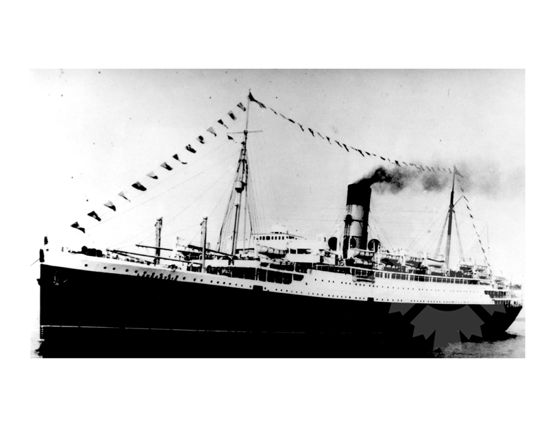 Black and white photo of the ship Lancastria (RMS) (1924-1940)