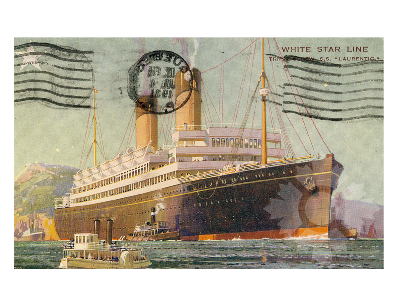 Colored photo of ship Laurentic II (RMS) (1927-1940)