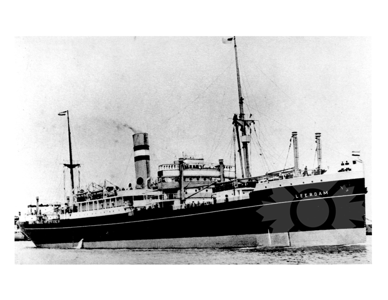 Black and white photo of the ship Leerdam (SS) (1921-1954)