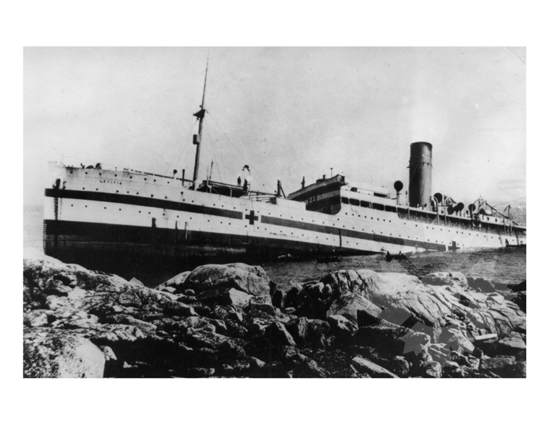 Black and white photo of the ship letitia I (RMS) (1912-1917) WWI