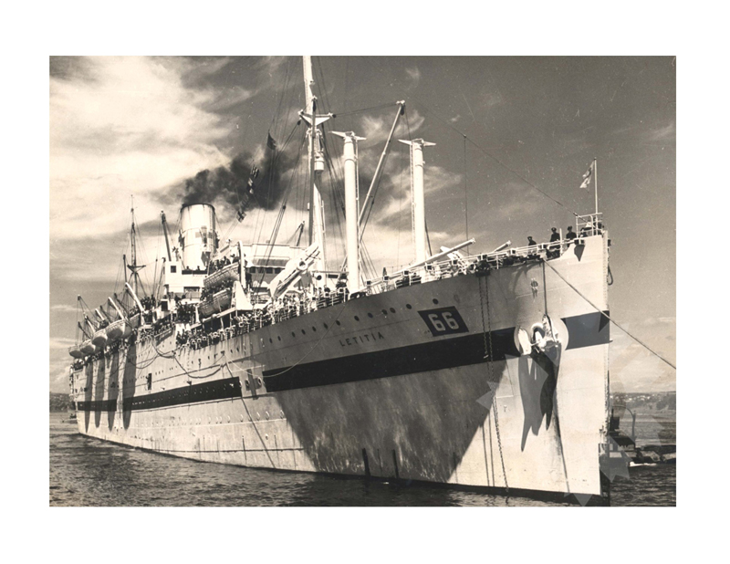Black and White photo of ship letitia II (HMHS) (1925-1945) WWII Empire Brent (1946-1952)