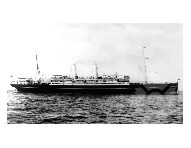 Black and white photo of the ship lituania (SS) (1915-1930) Kosciuszko (1930-1939)