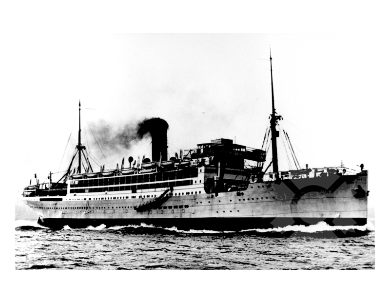 Black and White photo of ship llandovery castle (RMS) (1925-1952)