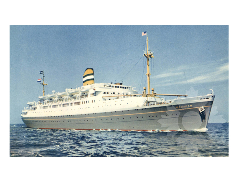 Colored photo of ship maasdam II (TSS) (1952-1968)