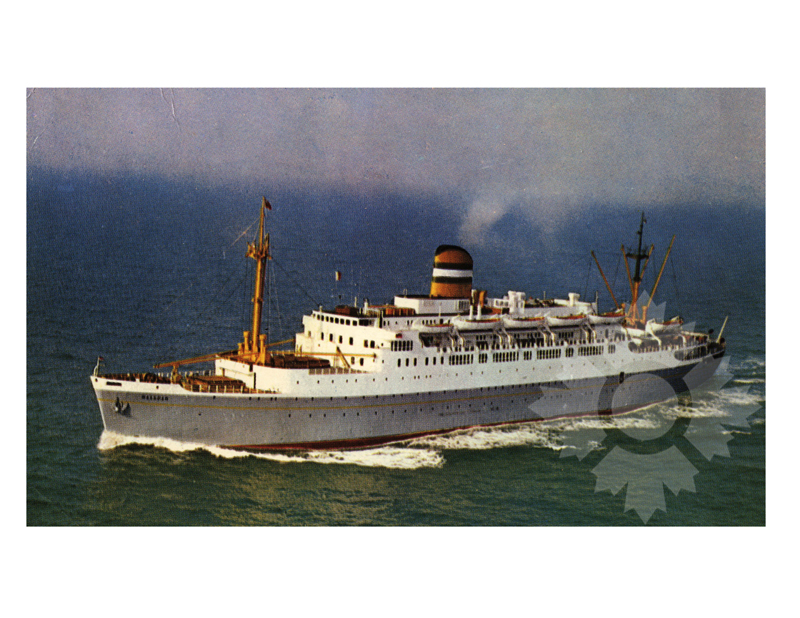 Colored photo of the ship maasdam II (TSS) (1952-1968)