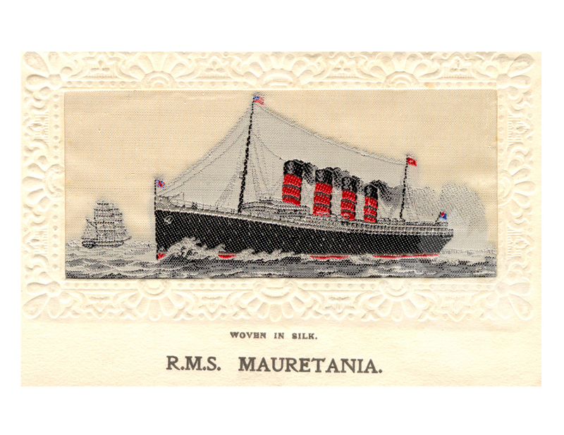 Colored photo of ship Mauretania I (RMS) (1906-1935)