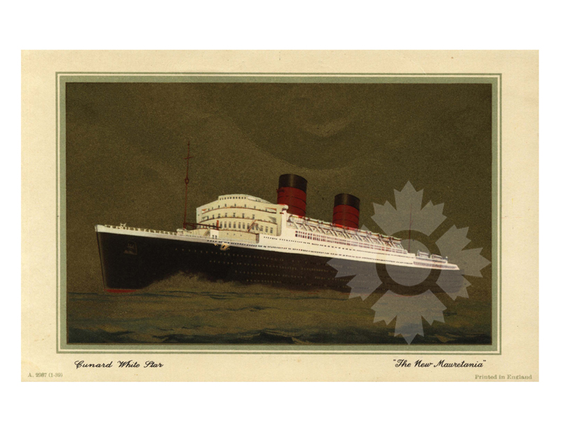 Colored photo of ship Mauretania II (RMS) (1938-1965)