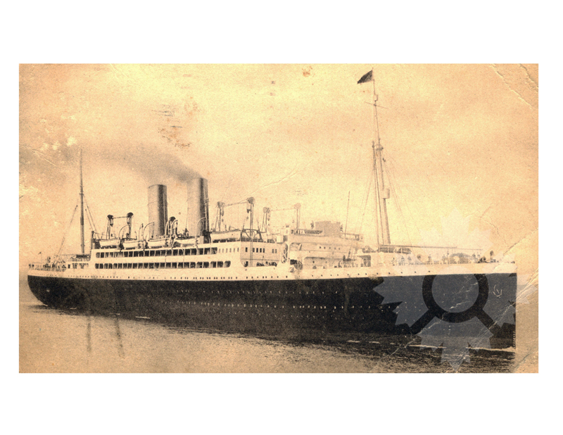 Black and white photo of the ship Melita (SS) (1918-1932) (Edited 1)