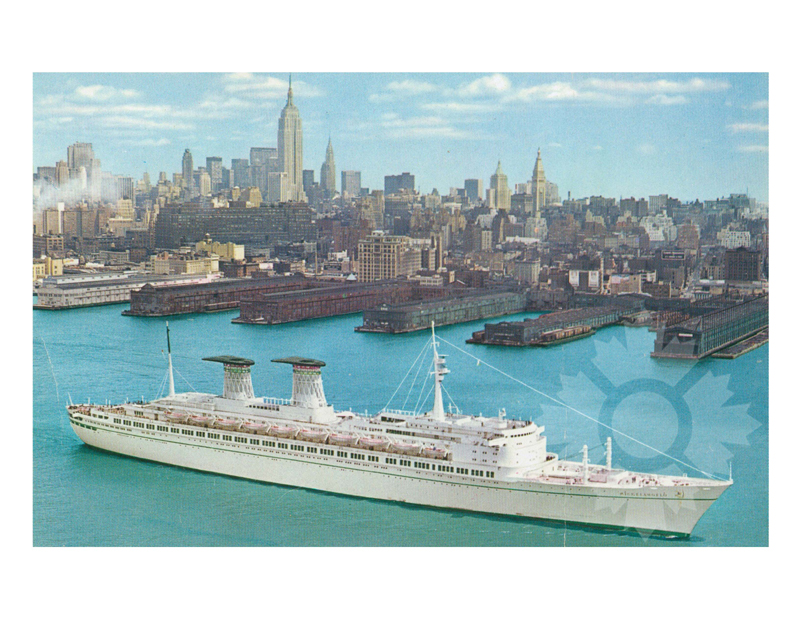 Colored photo of ship Michelangelo (SS) (1965-1975)