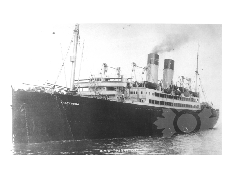 Black and white photo of the ship Minnedosa (RMS) (1917-1935)