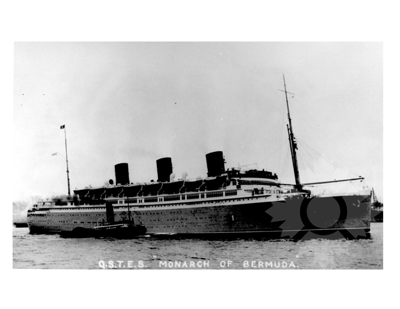 Black and white photo of the ship Monarch of Bermuda (SS) (1931-1947)