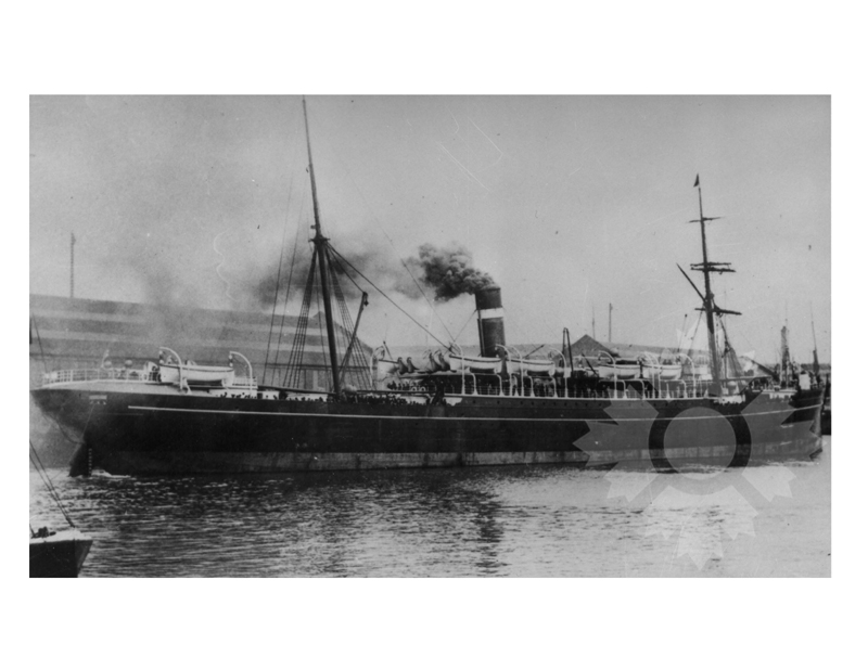 Black and white photo of the ship Mongolian (SS) (1891-1915)