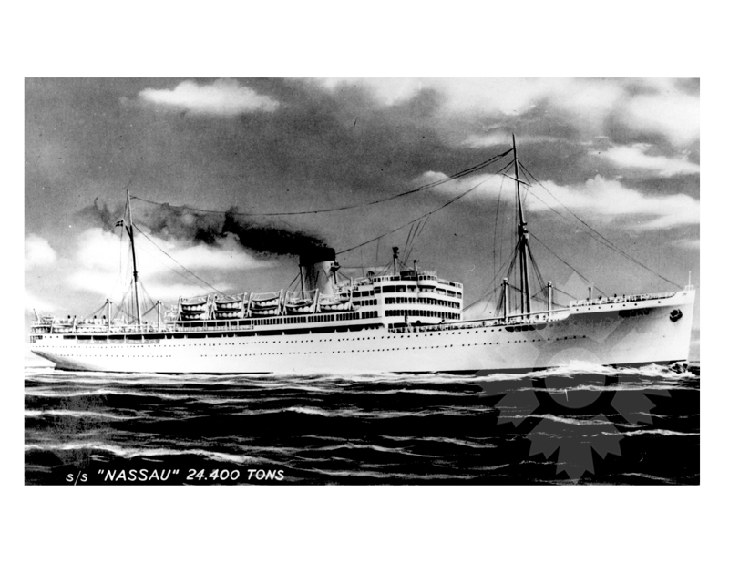 Black and white photo of the ship Nassau - Europa (SS) (1951-1961)