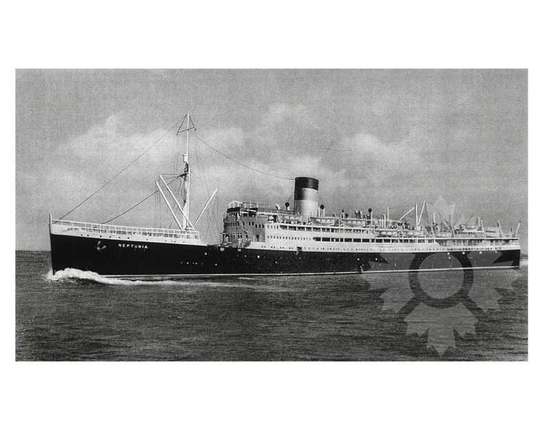 Black and White photo of ship Neptunia (SS) (1948-1958)