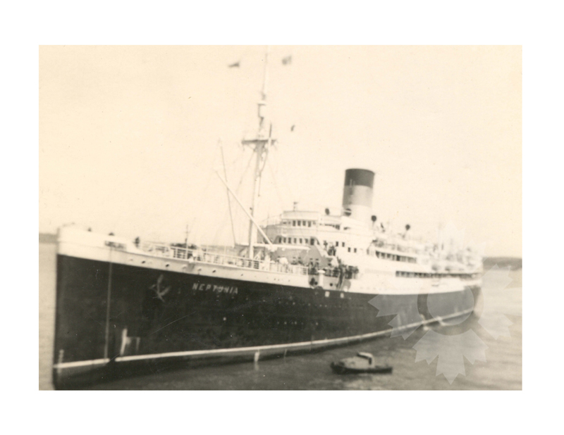 Black and white photo of the ship Neptunia (SS) (1948-1958)