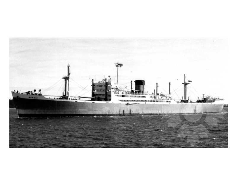Black and white photo of the ship Nordic A (SS) (1950-1964)