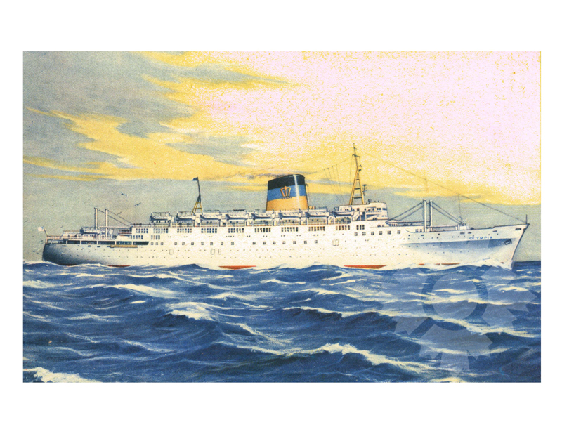 Colored photo of the ship Olympia (TS) (1953-1974)