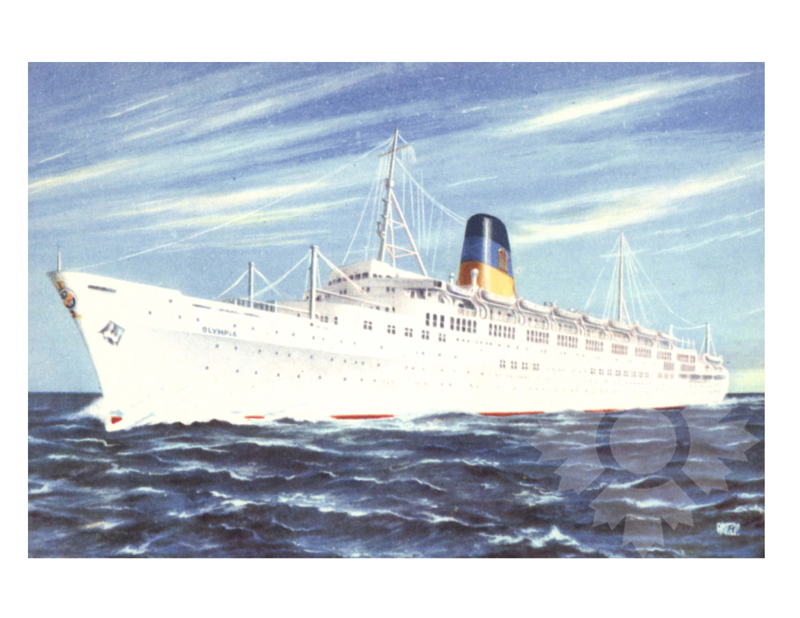 Colored photo of the ship Olympia (TS) (1953-1974)