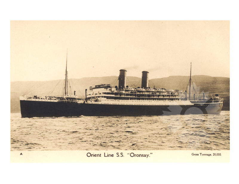 Black and white photo of the ship Oronsay (SS) (1925-1942)