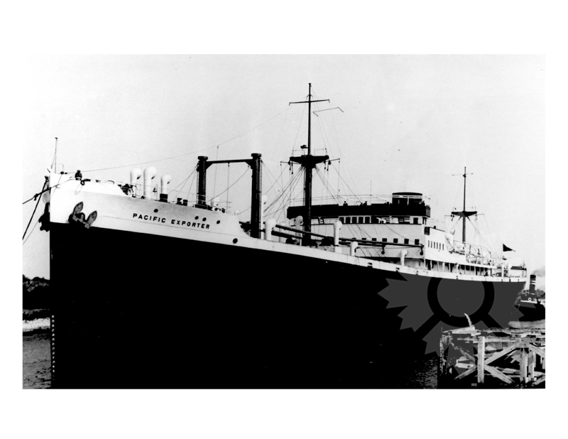 Black and white photo of the ship Pacific Exporter (SS) (1928-1951)
