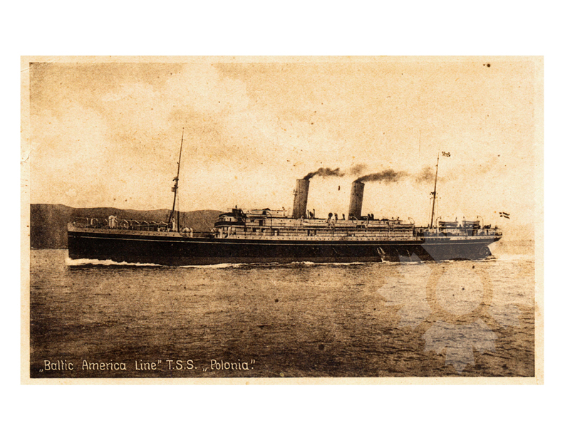 Black and White photo of ship Polonia (TSS) (1921-1939)