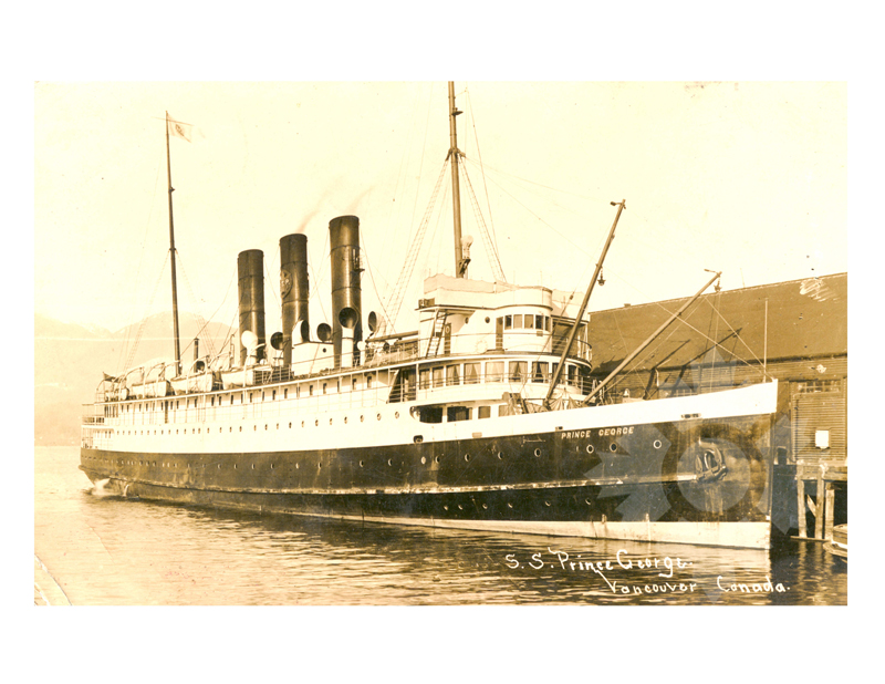 Black and white photo of the ship Prince George (SS) (1909-1949)