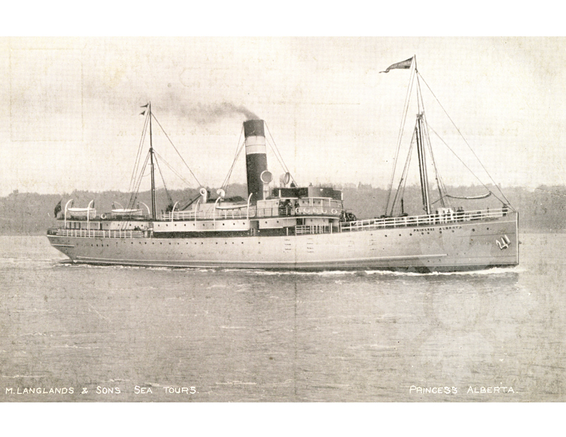 Black and white photo of the ship Princess Alberta (SS) (1905-1917)