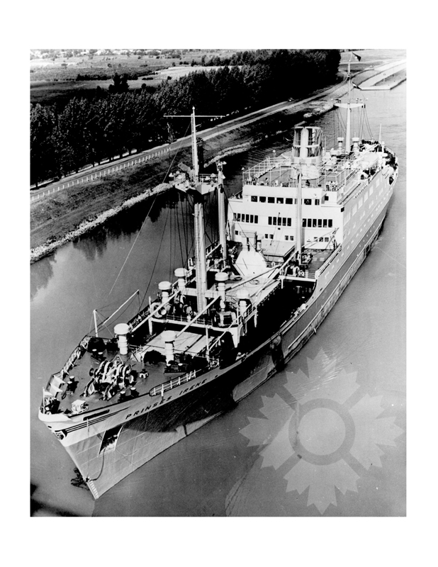 Black and white photo of the ship Prinses Irene (MS) (1959-1965)