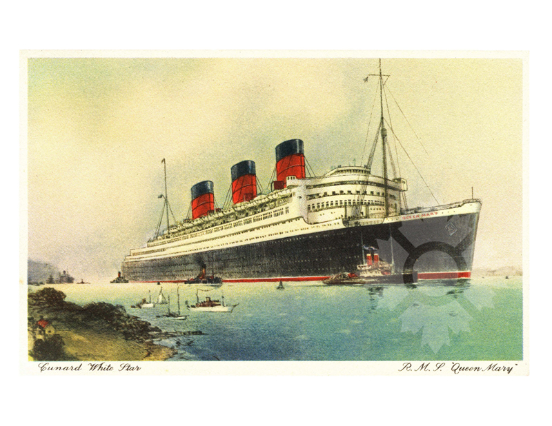 Colored photo of Ship Queen Mary (RMS) (1936-1967)