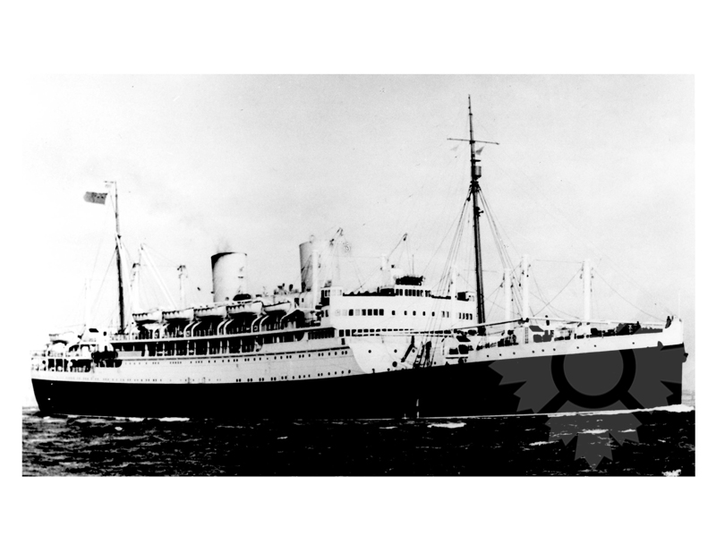 Black and white photo of the ship Rangitata (RMS) (1929-1962)