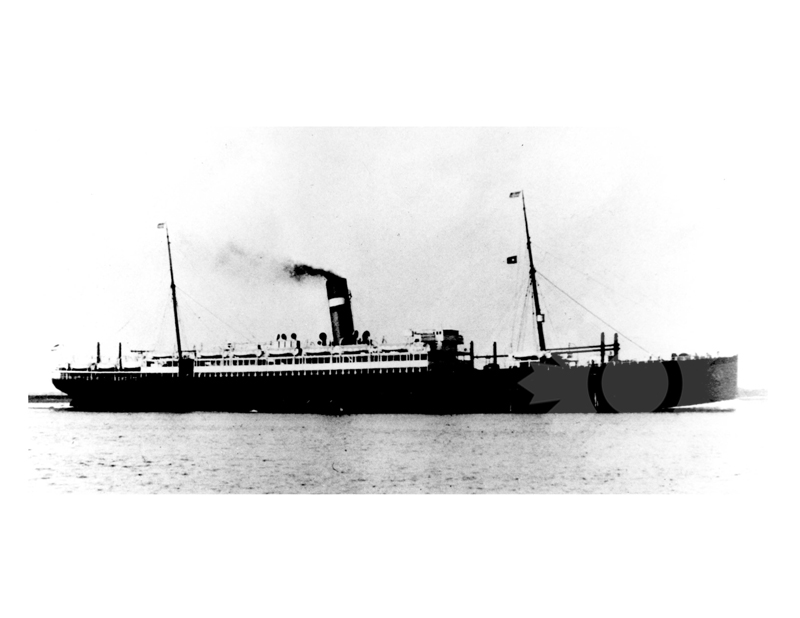 Black and white photo of the ship Rijndam (SS) (1901-1929)