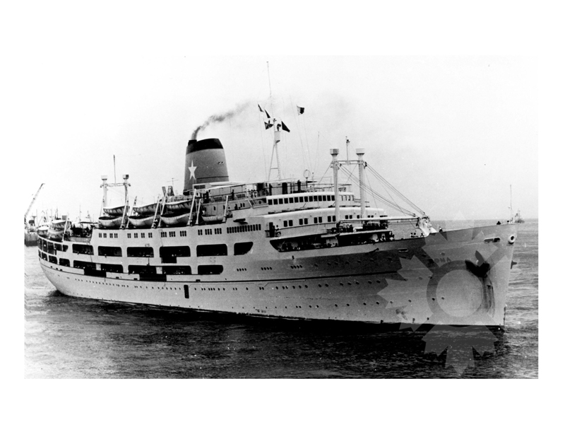 Black and White photo of ship Roma (SS) (1950-1967)