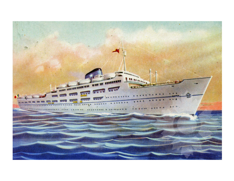 Colored photo of ship Roma (SS) (1950-1967)