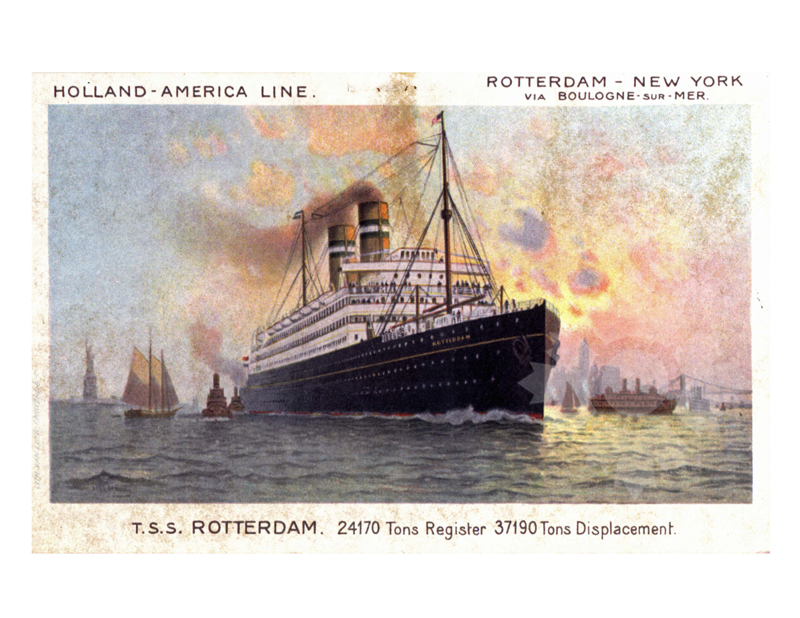 Colored photo of the ship Rotterdam (TSS) (1908-1940)