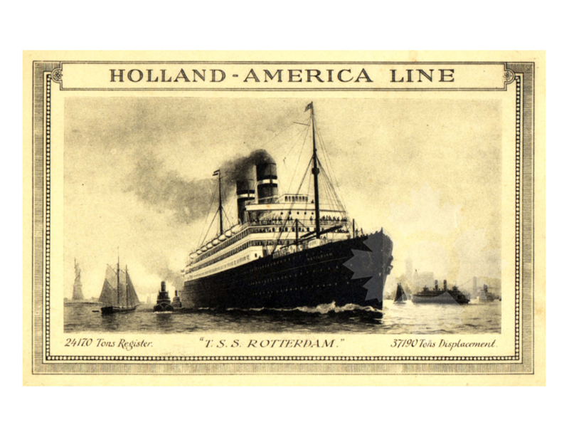 Black and White photo of ship Rotterdam (TSS) (1908-1940)