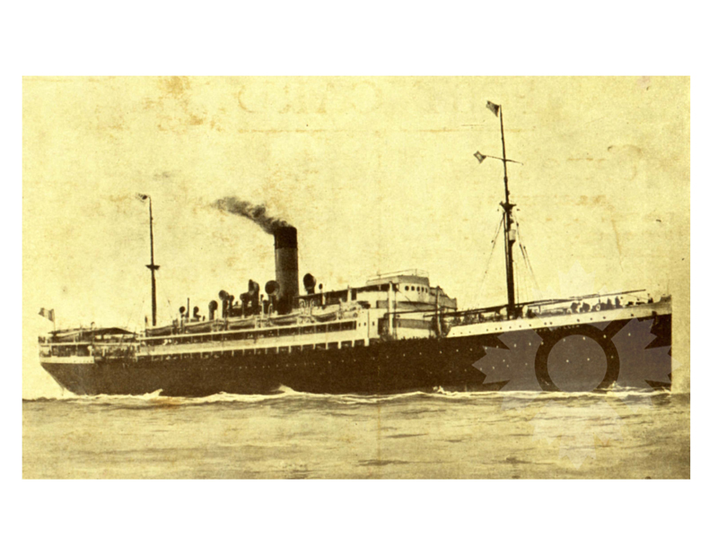 Black and white photo of the ship Roussillon (SS) (1919-1931)