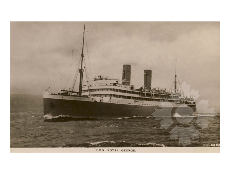 Black and white photo of the ship Royal George (RMS) (1910-1922)