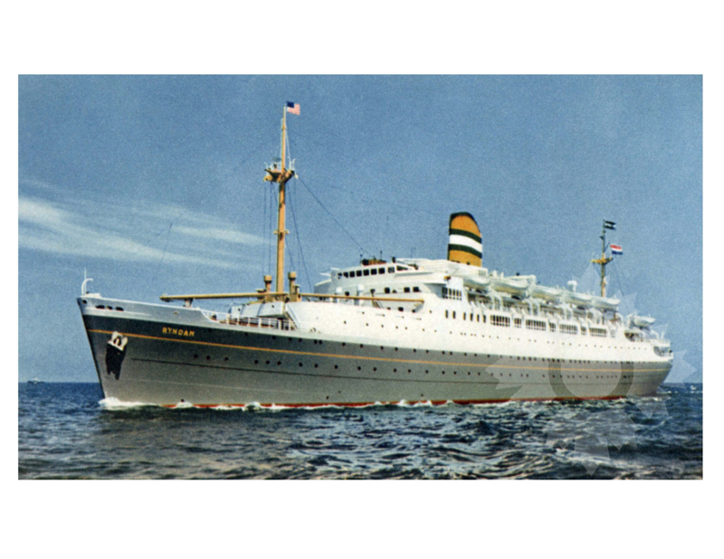 Colored photo of the ship Ryndam (SS) (1950-1972)
