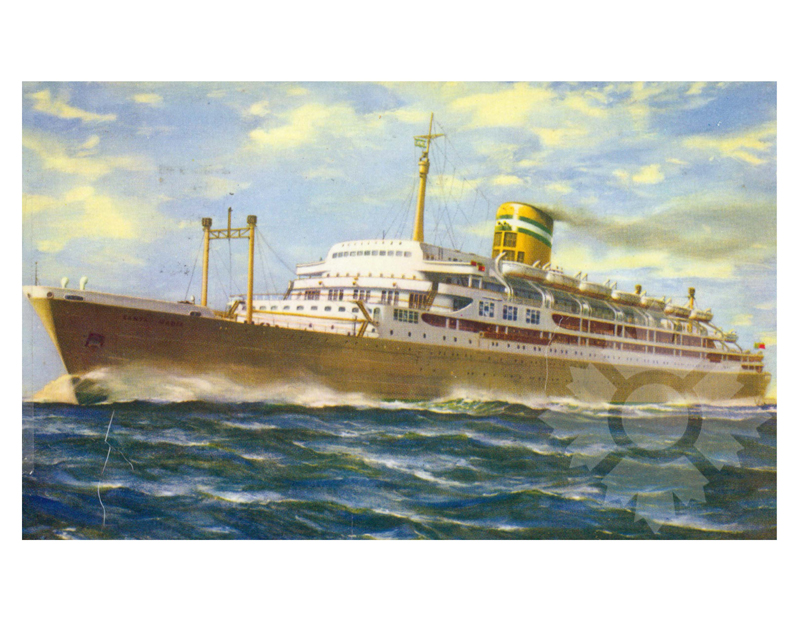 Colored photo of the ship Santa Maria (SS) (1953-1973)