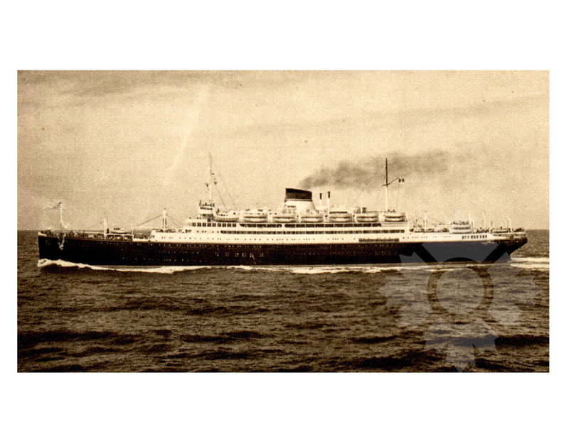 Black and white photo of the ship Saturnia (MS) (1925-1966)