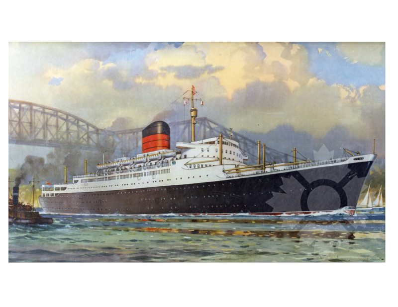 Colored photo of the ship Saxonia II (RMS) (1954-1963)