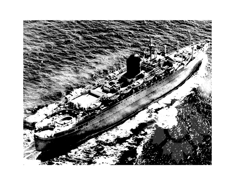 Black and White photo of ship Saxonia II (RMS) (1954-1963)
