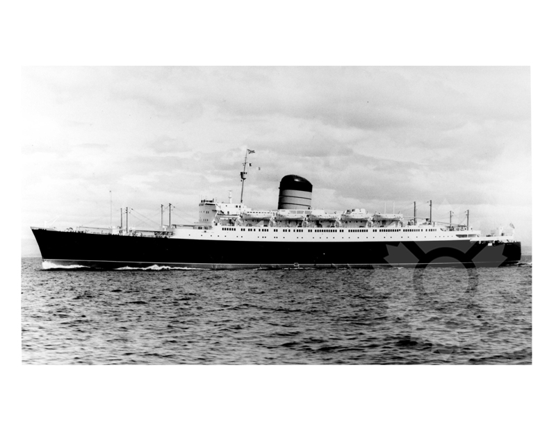 Black and white photo of the ship Saxonia II (RMS) (1954-1963)