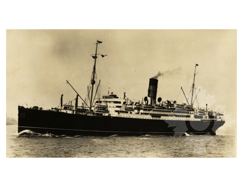 Black and white photo of the ship Scythia (Edited) (RMS) (1921-1958)
